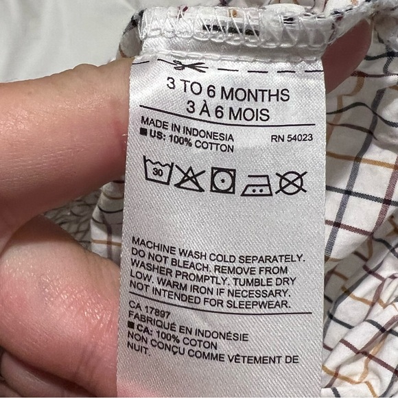 Janie & Jack BABY PLAID POPLIN BODYSUIT Dress Shirt - Picture 7 of 7